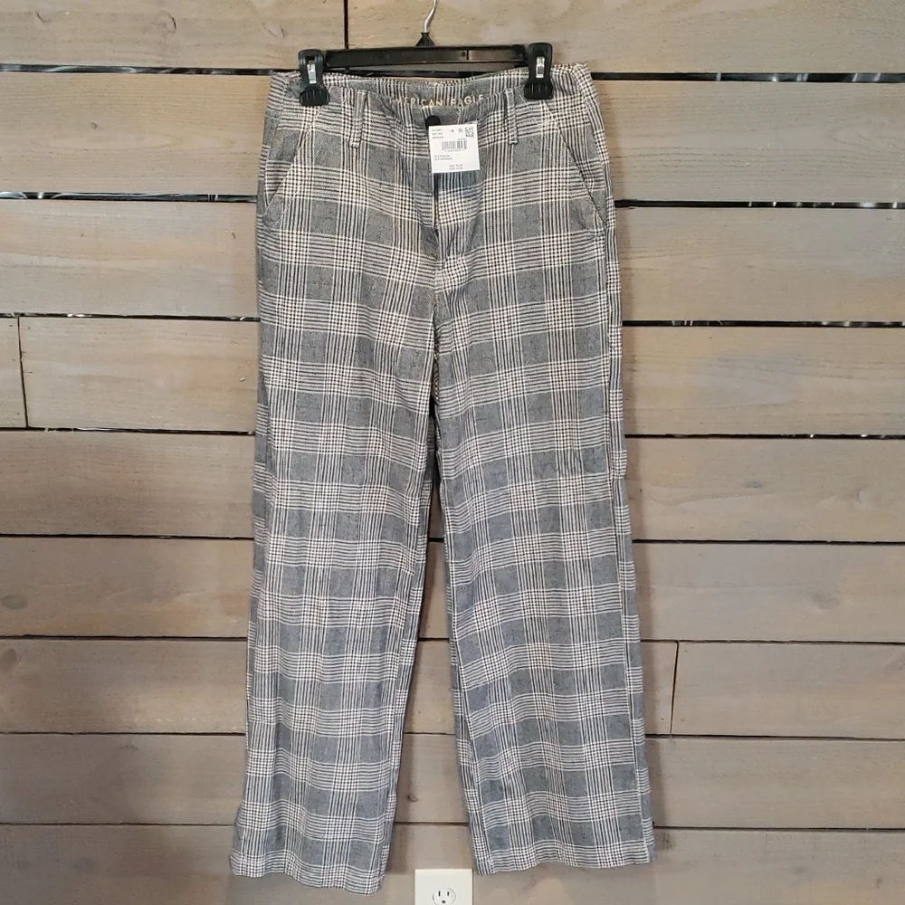 American Eagle Womens Gray Plaid Pants - Picture 1 of 5